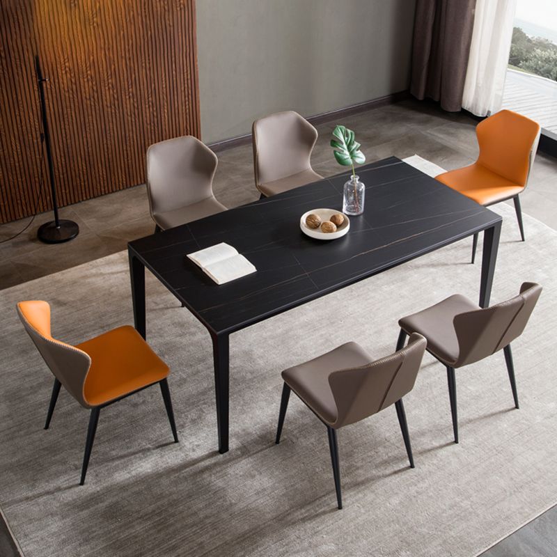 Sillas de comedor de piel sintética de estilo industrial Silla lateral con respaldo lateral