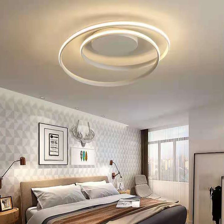 1-Light Ribbon Semi Flush Mount Lighting Modern Style Aluminum Surface Mounted Led Ceiling Light