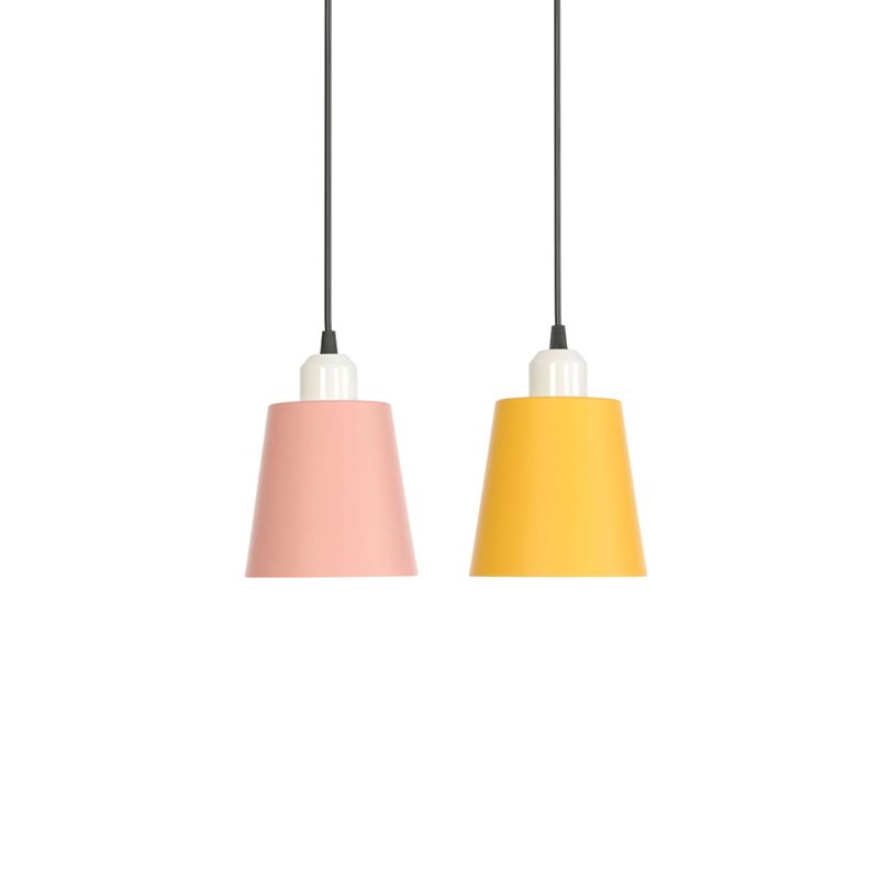 Buntes zylindrisches Makaroon hängend hängendes leichter nordischer Metall -Federlampe für Schlafzimmer Esszimmer