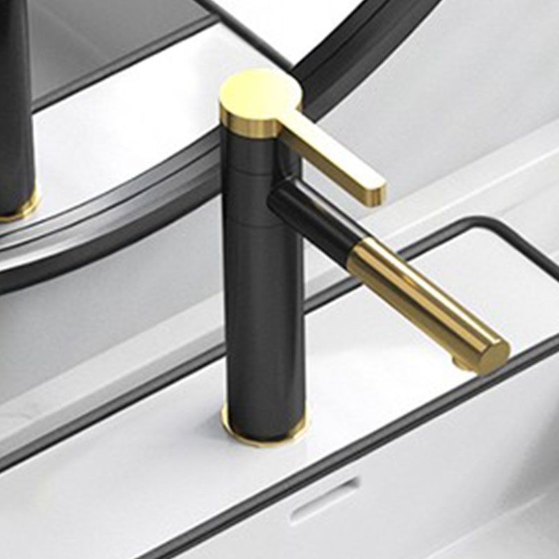 Bathroom Ceramic Sink Rectangular Rod Single Handle Faucet Sink