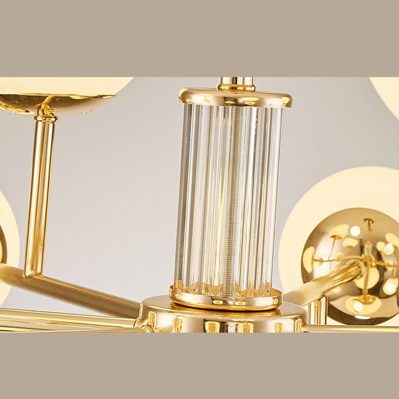 Araña de rama dorada luz colgante de estilo moderno para dormitorio de sala de estar