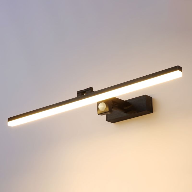 Contemporary Black Single Bathroom Vanity Light LED Bath Bar