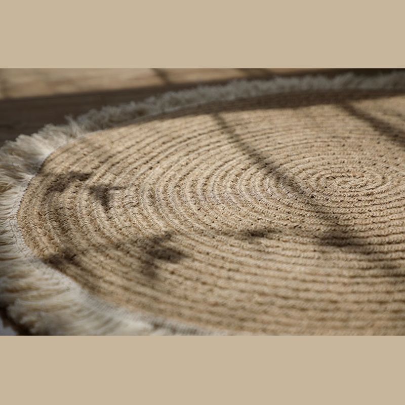 Rapis de couleur de couleur unie beige Polyester Sigle de la zone de franges faciles pour le salon