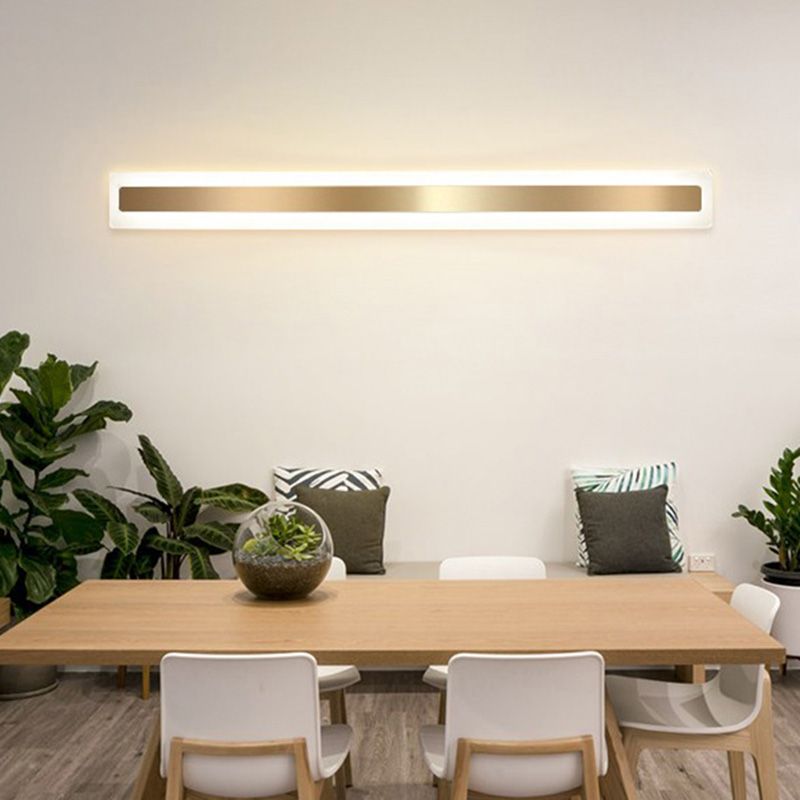 LED Wall Line Light Modern Style Metal Acrylic Rectangle Shape Wall Sconce