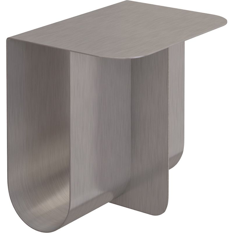 Metal Rectangle Top Side Table 14.96" Tall Abstract Base End Table with Storage