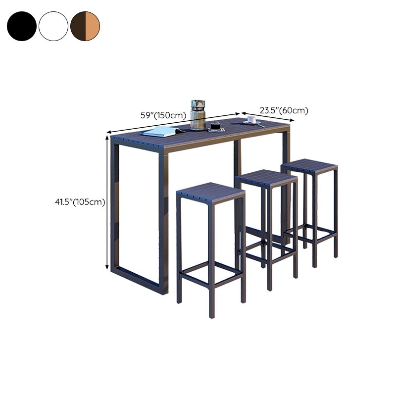 Modern Bar-height Table with Metal Base Bar Table for Outdoor