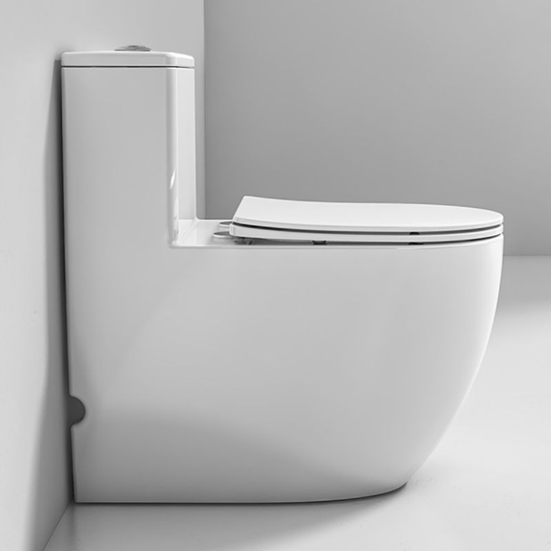 Modern White Floor Mounted Toilet Slow Close Seat Included Toilet Bowl for Bathroom