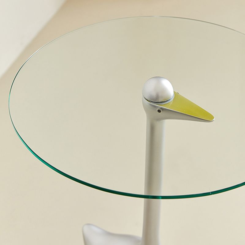 21" Wide Contemporary Corner Table Glass Clear Accent Side Table