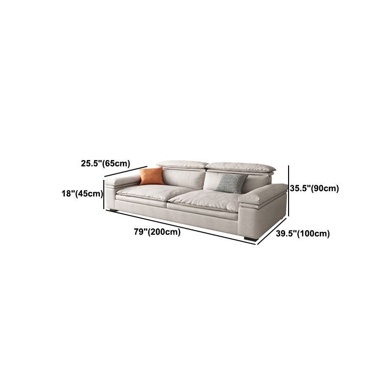 Stationary Stain Resistant Faux Leather Living Room Square Arm Sofa