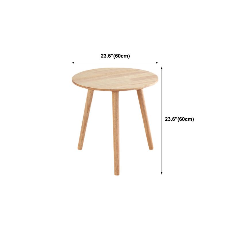 Contemporary Style Side End Table Solid Wood Round Sofa Side Accent Table