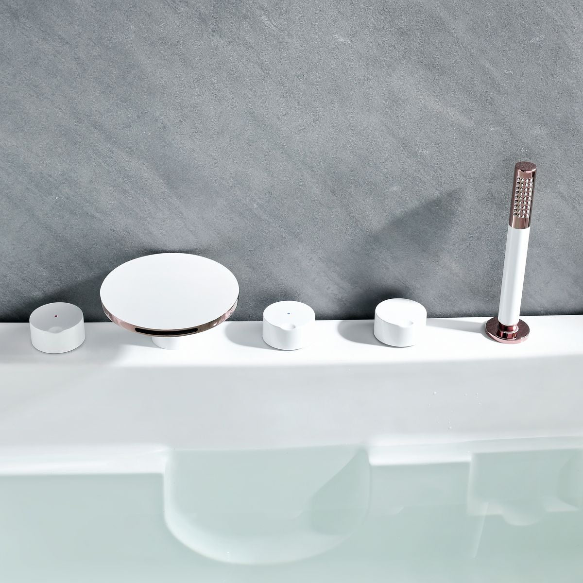 Bathroom Faucet Flush Mount Waterfall Knob Handle Bathtub Faucet