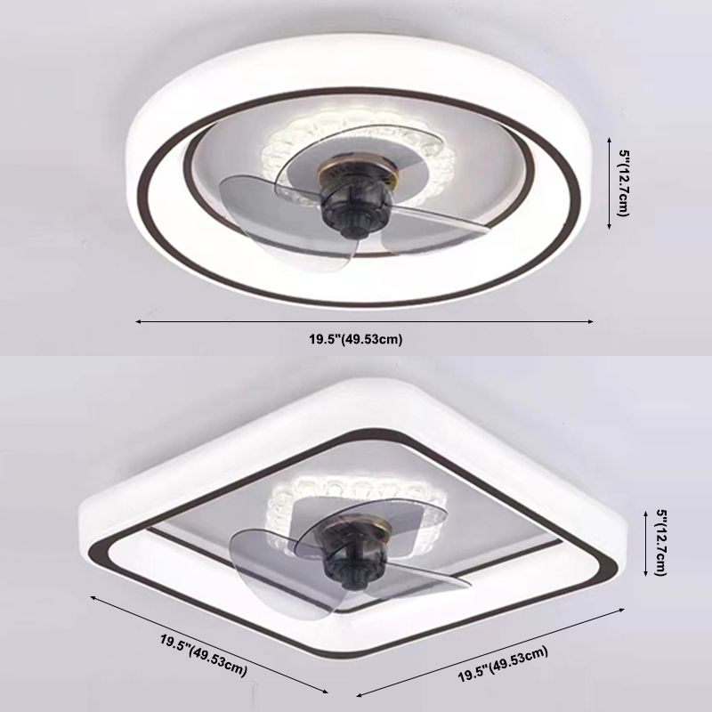 Geometrische Esszimmer Deckenventilator Beleuchtung Acryl minimalistische LED Semi Flush Mount