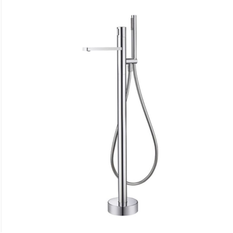 Floor Mounted Metal Freestanding Tub Filler Swivel Nickel Freestanding Faucet