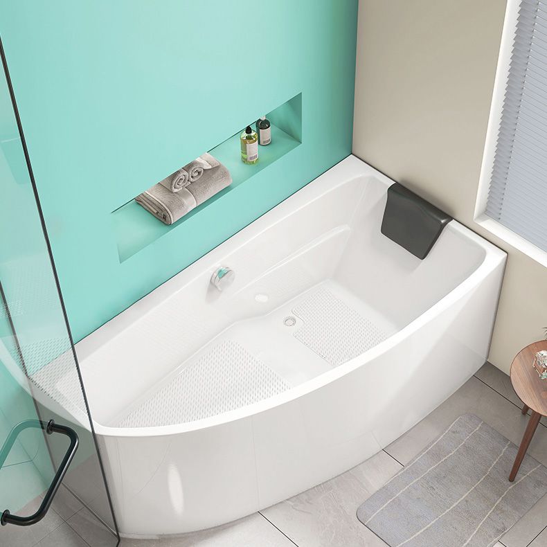 White Corner Bath Freestanding Acrylic Soaking Modern Bathtub