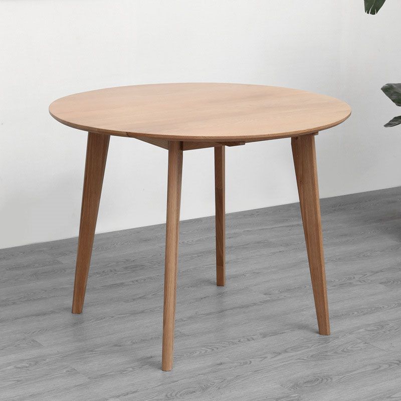Solid Wood Top Dining Table Contemporary Round Dining Table with 4 Legs