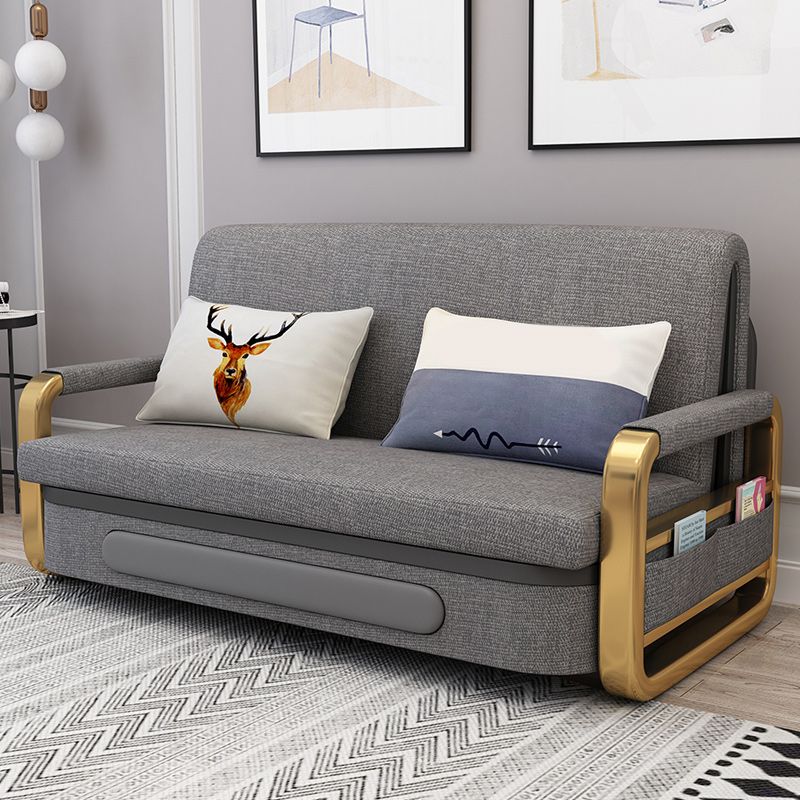 33.46"H Modern Cotton Blend Square Arm Sofa Bed for Living Room