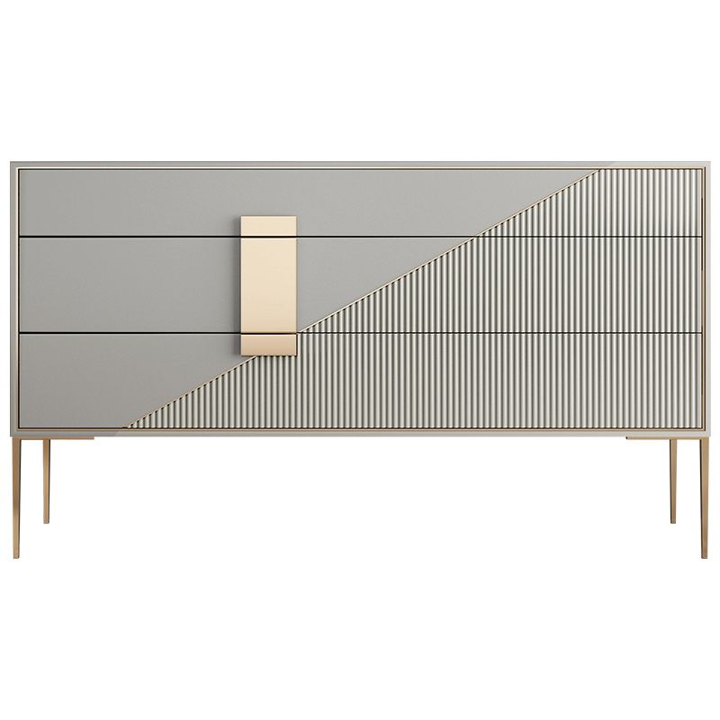 Glam Horizontal Storage Chest Soft-Close Drawers Wood Double Chest