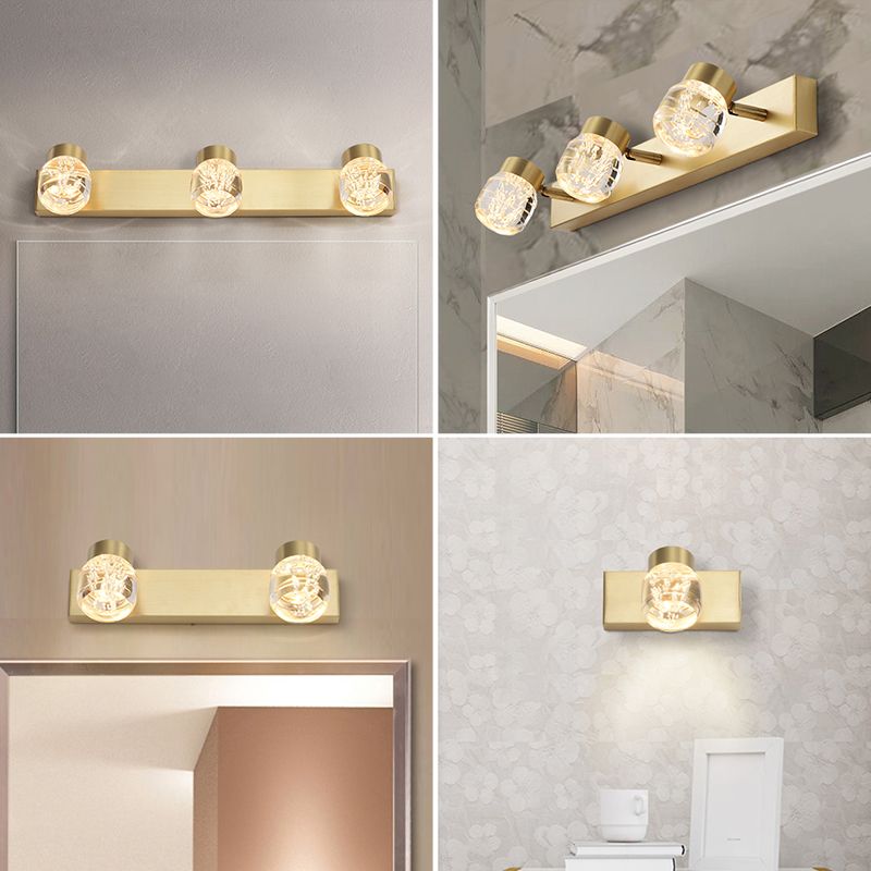 Mid-Century Luxury Style Circle Led Bathroom Vanity Light Fixtures Acrylic Vanity Wall Light Fixtures