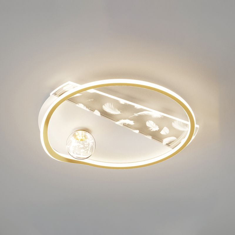 Lampada da soffitto da incasso in stile moderno a 3 luci con paralume geometrico in oro
