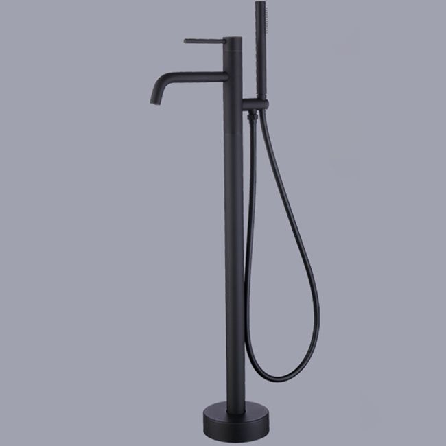 Floor Mounted Metal Freestanding Tub Filler One Handle Freestanding Faucet