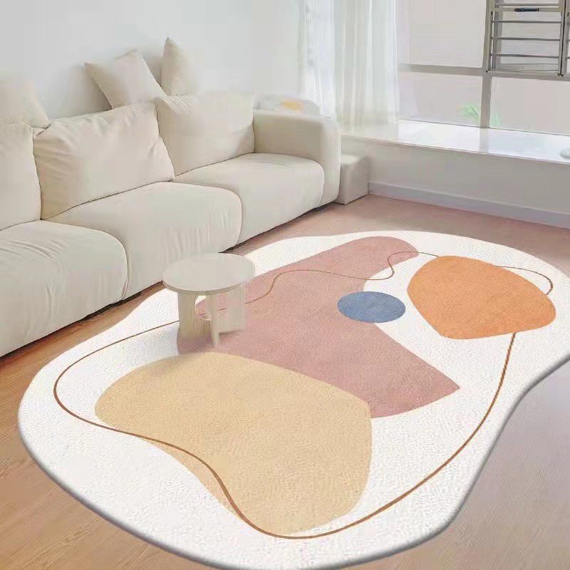 Tapis décontracté orange en Polyester, bloc de couleur, résistant aux taches, pour la décoration de la maison