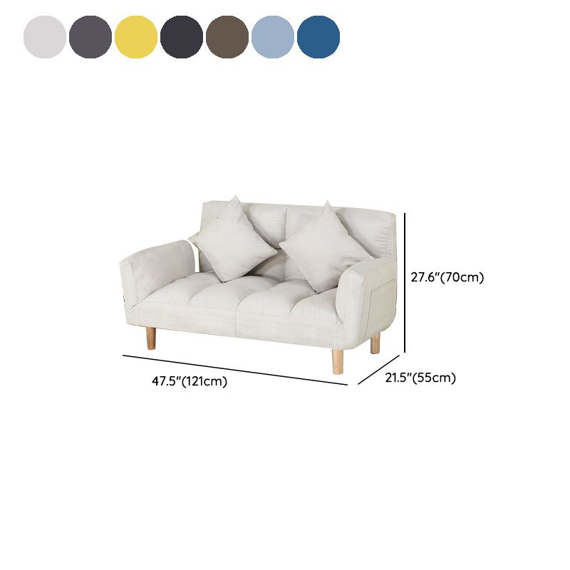 Fabric Adjustable Sleeper Sofa Biscuit Back 47.6" W Flared Arm Loveseat