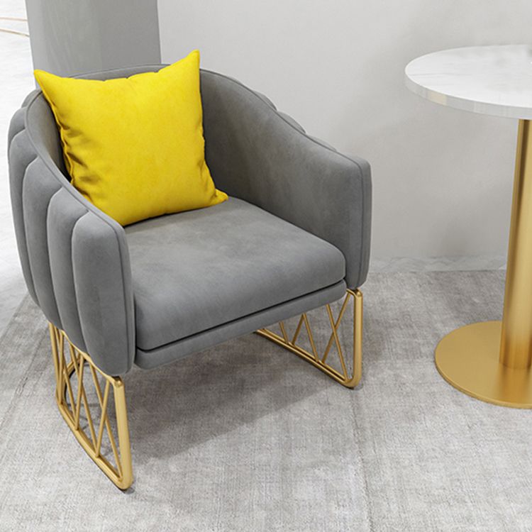 Glam Metal Dining Room Chair Upholstered Side Chair for Home Use