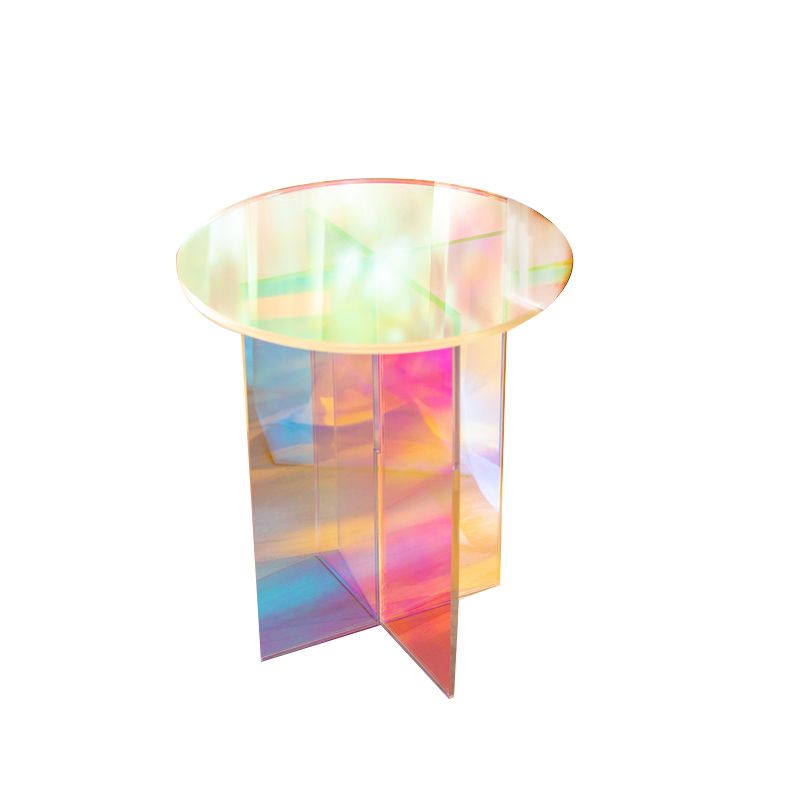 Multi-Color Accent Side Table Round Shape Plastic Table for Bedroom