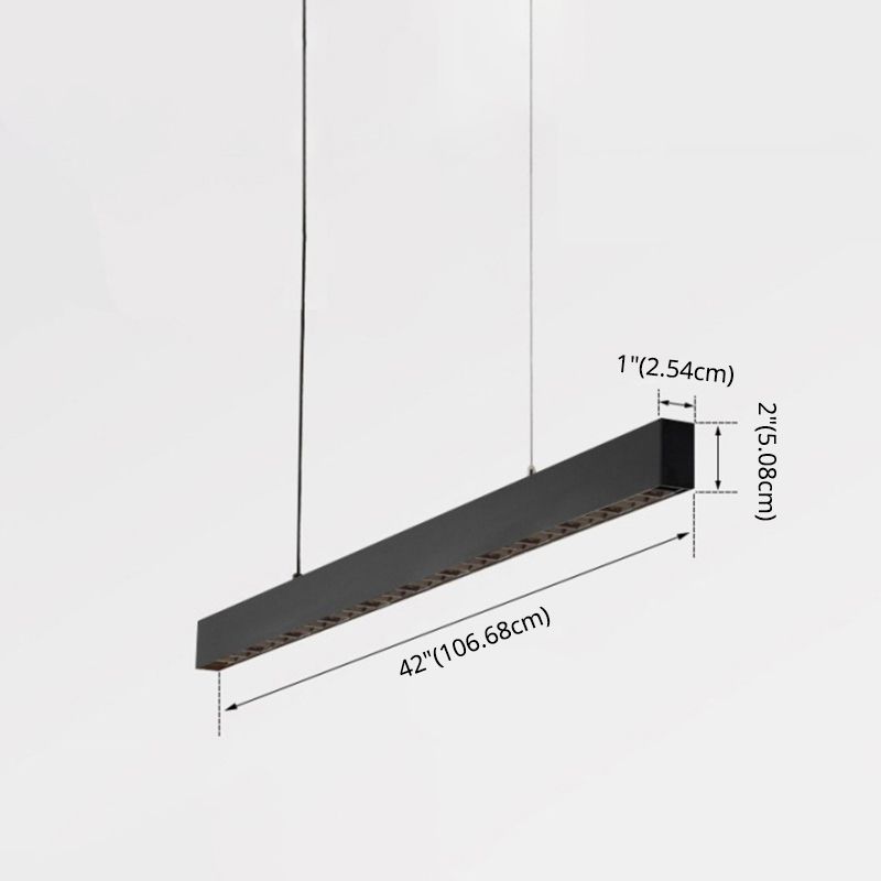 Éclairage île rectangulaire noir mat