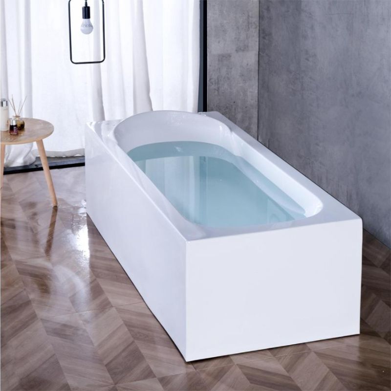 Bathroom Acrylic Tub with Internal Drain Soaking Stand Alone Bath Tub