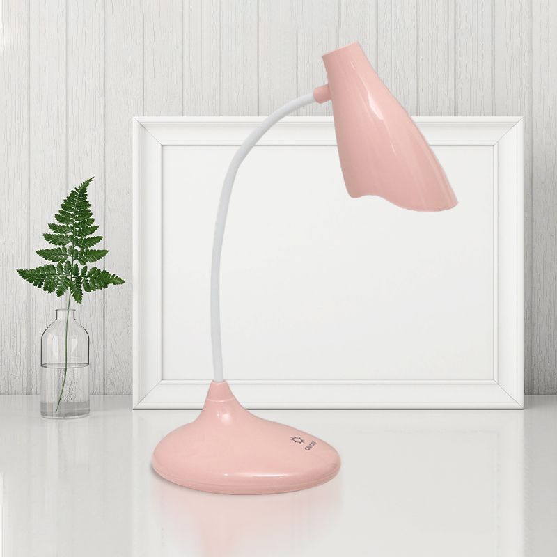 Nordic Bell Shape Standing Desk Light Touch-Sensitive Blue/Green/Pink/White LED Desk Lamp with USB Charging Port