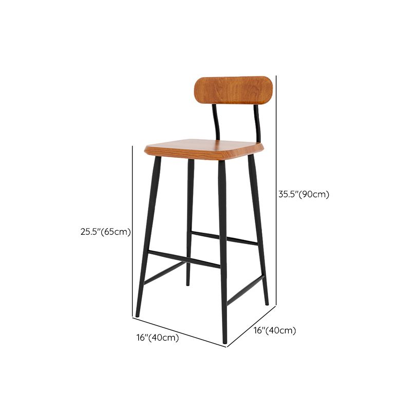 Modern Counter Height Stools Solid Wood and Metal Counter Bar Stool