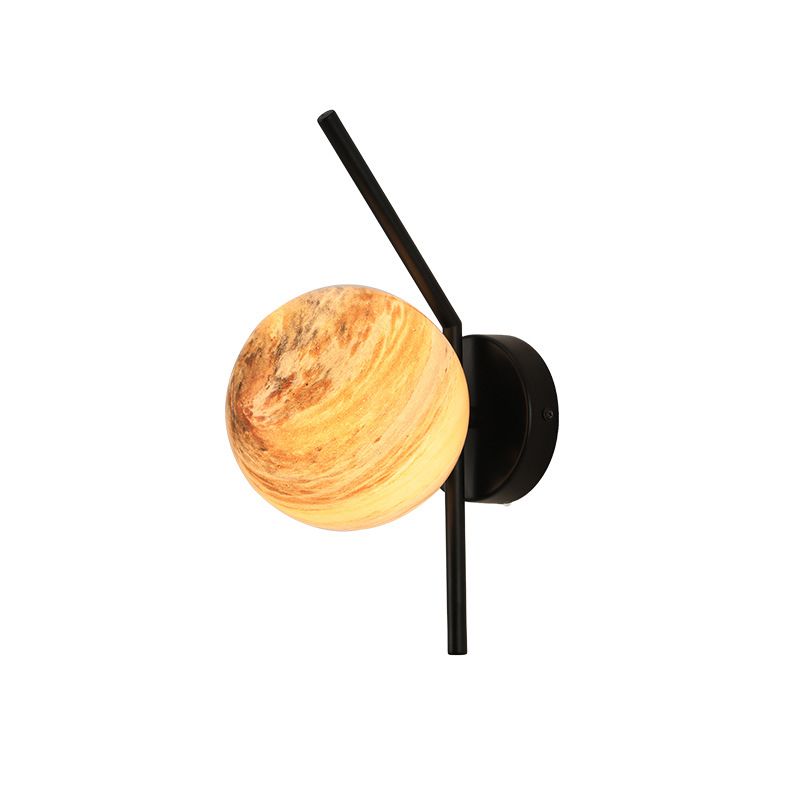 Modernism Black/Golden Wall Light Glass Shaded Lighting for Dining Room