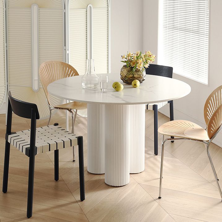 Modern White and Black in Wood Counter Table Rectangle Dining Table for Kitchen