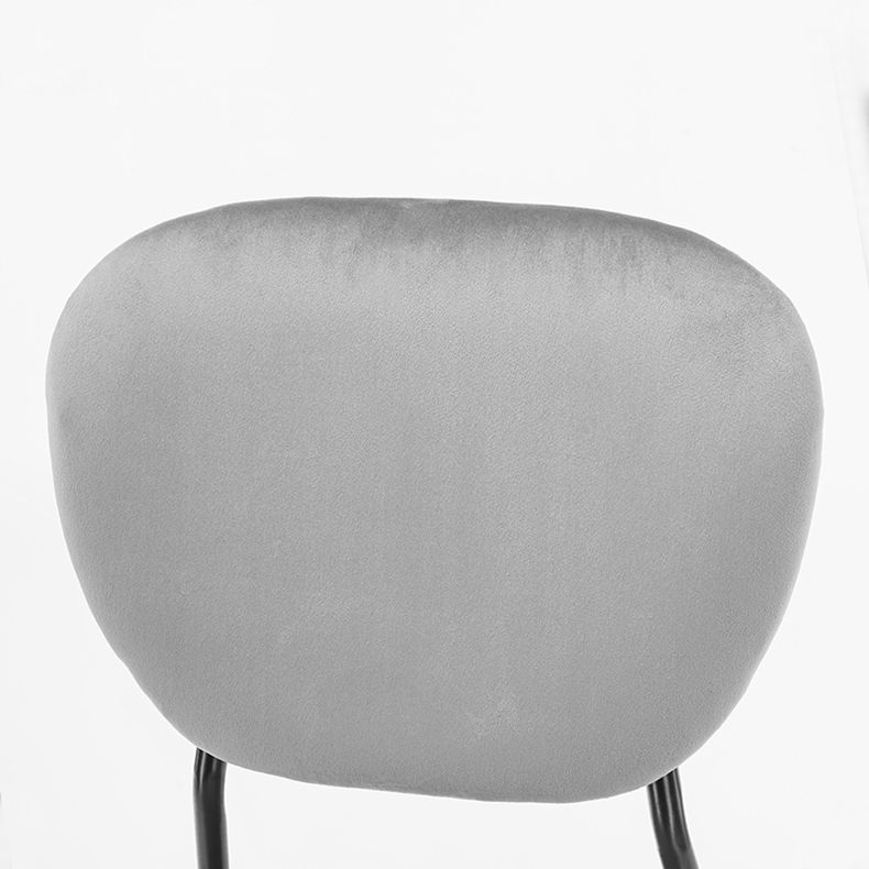 Chaise d'appoint rembourrée sans accoudoirs, chaises de salle à manger à dossier ouvert avec pieds en métal noir