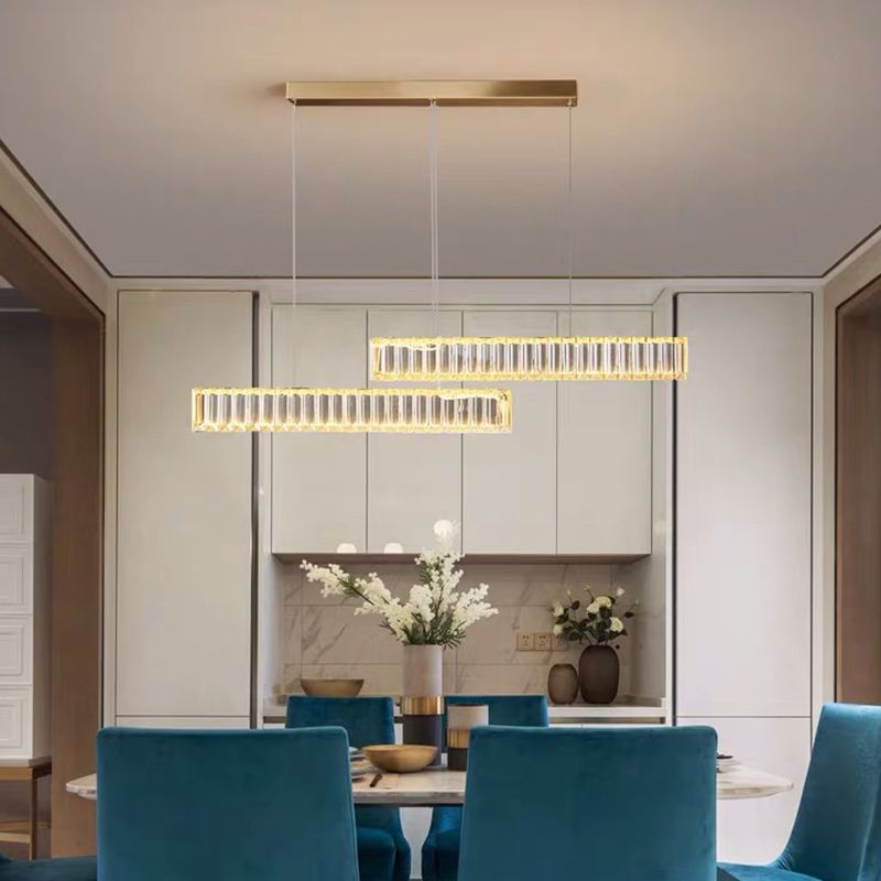 Linear Large Kitchen Pendant Lights Crystal Modern Simplicity Island Light for Living Room