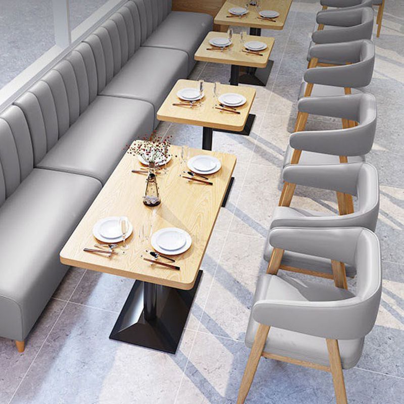 Open Back Dining Chairs Contemporary Upholstered Dining Chairs in Grey