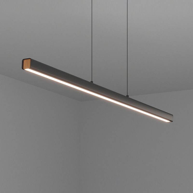1 Light Linear Island Lighting Fixture Modern Metal for Dining Room