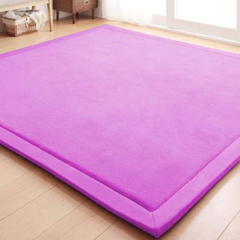 Modern Room Rug Multi Colored Solid Color Area Rug Synthetics Anti-Slip Backing Pet Friendly Area Carpet