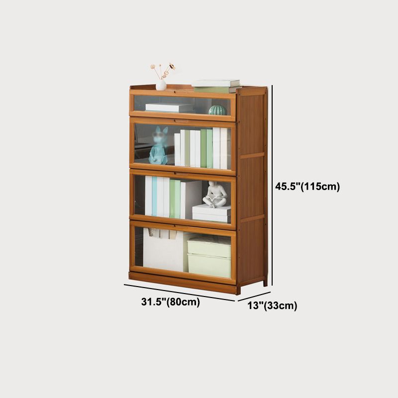 Modern Bamboo Barrister Bookcase Closed Back Bookcase for Home Office