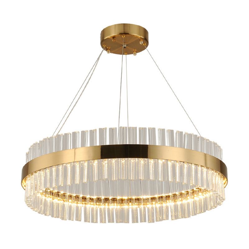 Contemporary Circular LED Chandelier Pendant Light Crystal Ceiling Pendant Light