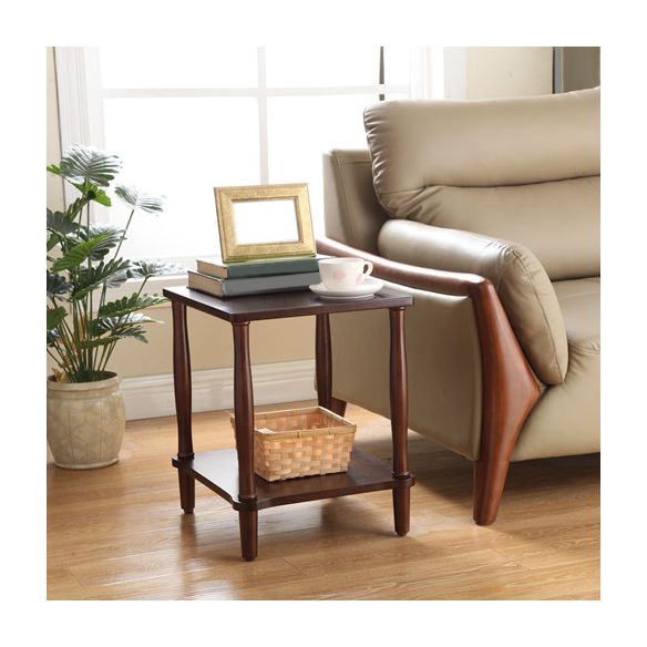 Modernistic Solid 4 Legs Wood End Table Rectangular Side Table