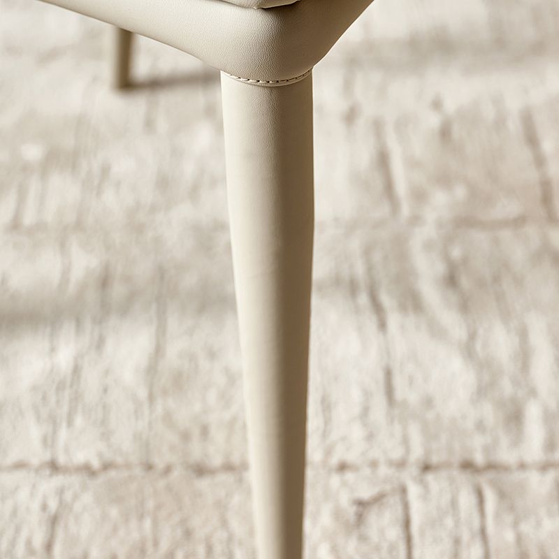 Sillas de comedor de cuero contemporáneas Silla de comedor con respaldo sólido sin brazos para cocina