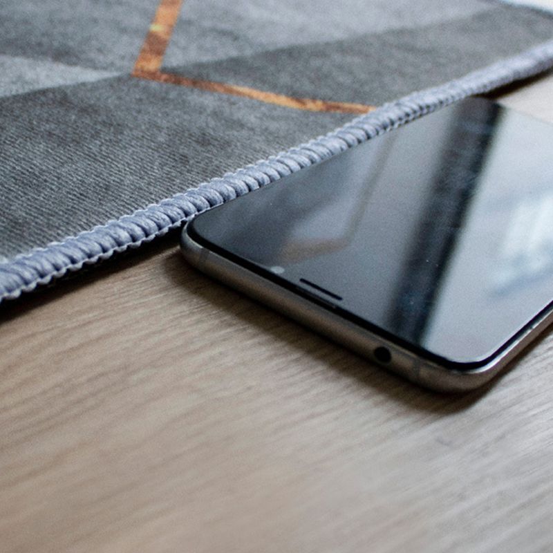 Grijze woonkamer tapijt geometrisch patroon polyester gebied vloerkleed niet-slip achterste tapijt