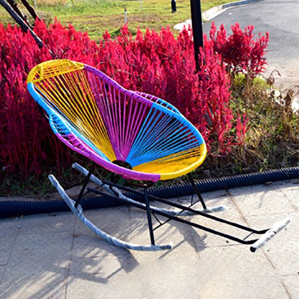 Modern Style Rocking Chair Rattan Outdoor Rocking Chair for Leisure