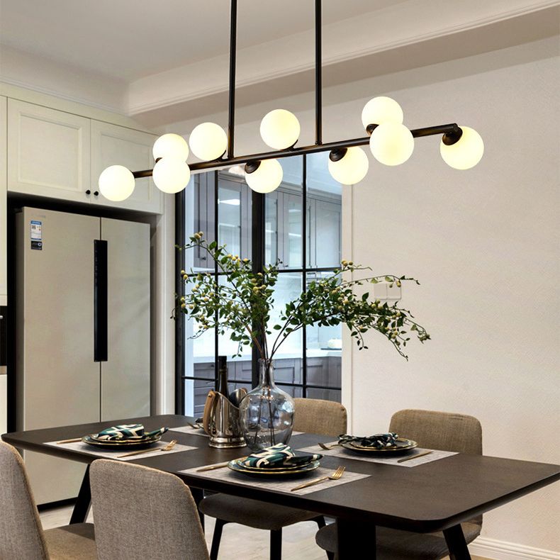 Spherical Hanging Island Lights Ultra-Contemporary Glass Chandelier Lighting Fixtures for Restaurant