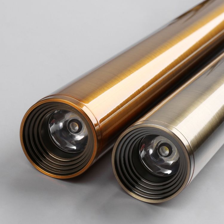 Forme du cylindre de style contemporain Pendante Métal de lumière 1 lampe de suspension légère en bronze