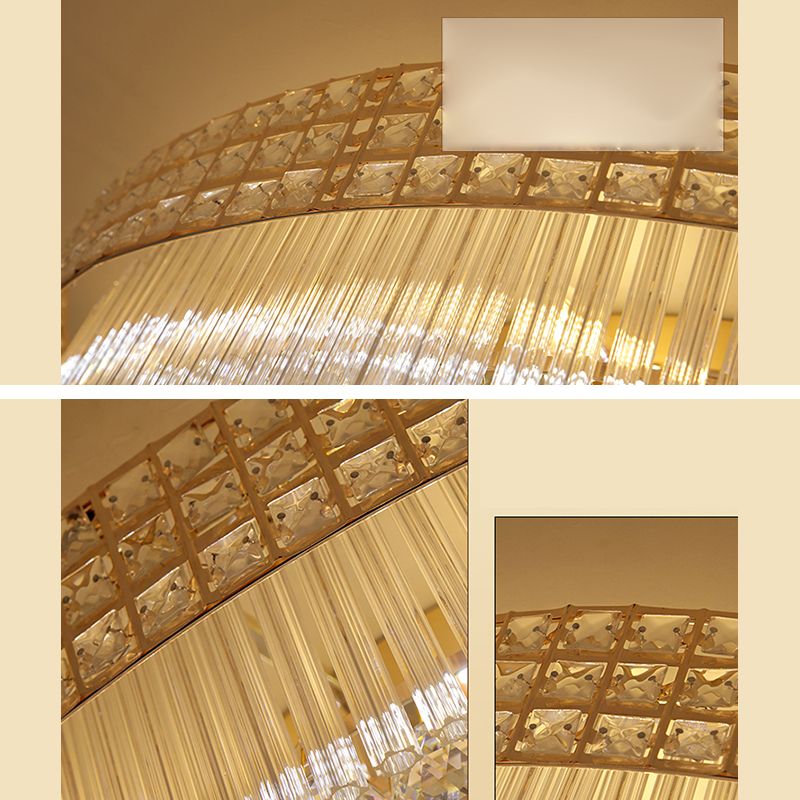 Luminaires encastrés en cristal modernes, montage encastré LED doré pour salon