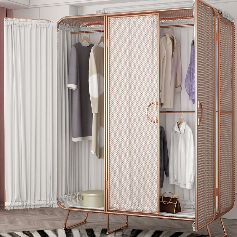 Modern Style Wardrobe Cabinet Metal Clothes Rail Wardrobe Armoire