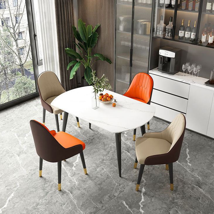 Faux Leather Dining Chair Parsons Home Dining Arm Side Chair